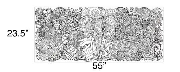 Large Coloring Poster: Mandala of Animals